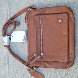 Wise Owl brown leather crossbody purse NWT